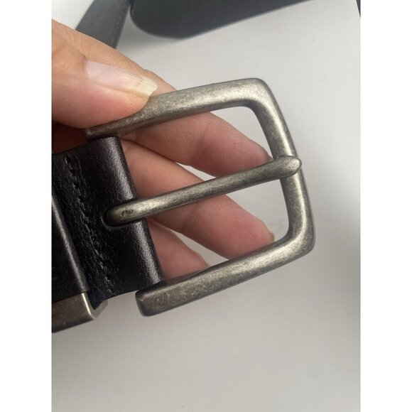 FOSSIL Men's Genuine Leather Black Belt w/Silver Metal Buckle Size 100/40 - Picture 4 of 15